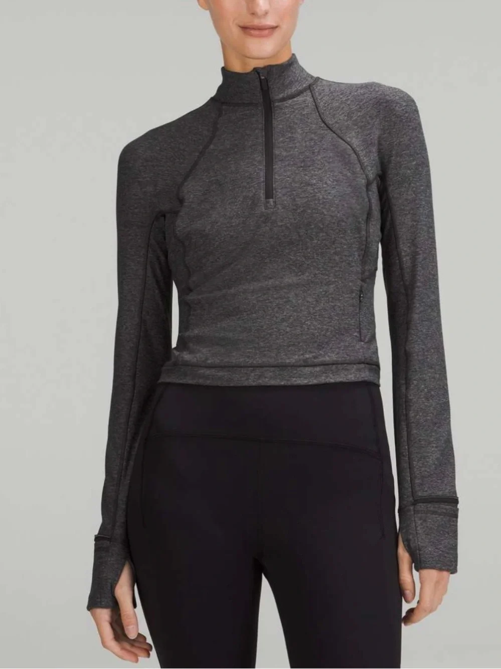 Lululemon Its Rulu Run Cropped Half Zip Pullover